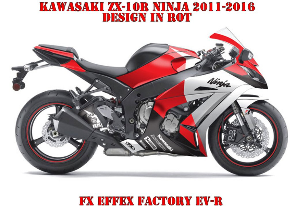 Beispiel Bild für die Farben, EV-R Rot für Kawasaki ZX-10R Ninja 2011-2015